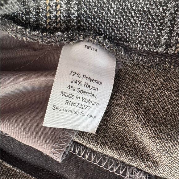 Nine West Womens Crop Pants Plaid Stretch Flat Front Elastic Waist Gray MS - Picture 6 of 9